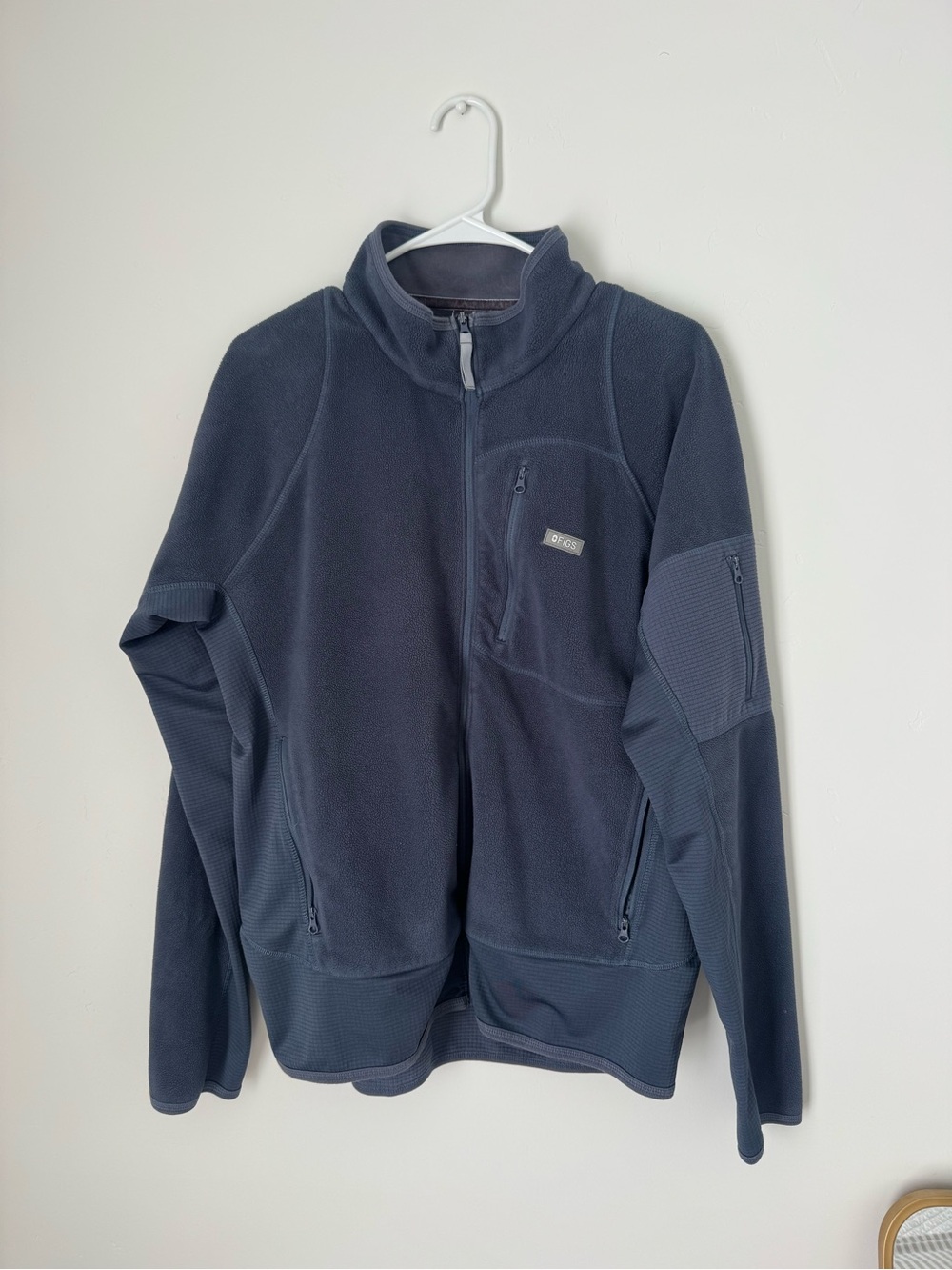 Figs Blue Full-Zip Fleece Jacket